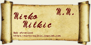 Mirko Milkić vizit kartica